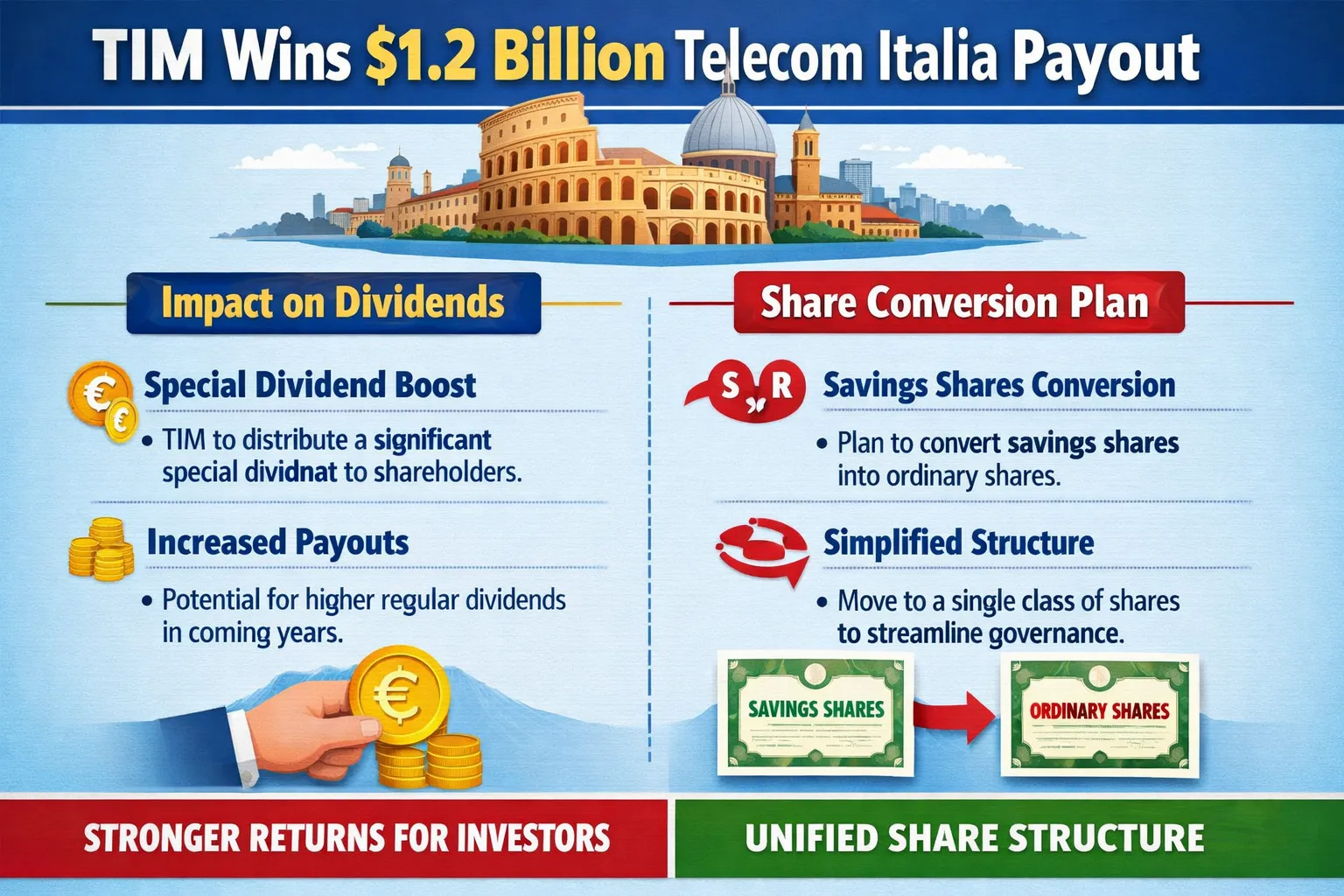 Italy's TIM wins historic Telecom Italia court payout worth $1.2B. Learn how this ruling impacts dividends & share conversion