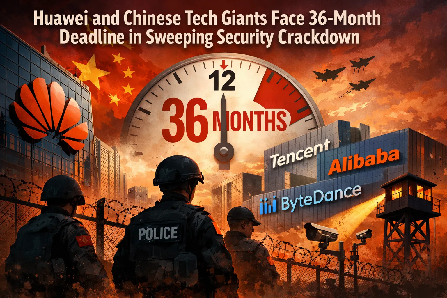 Huawei and Chinese Tech Giants Face 36-Month Deadline in Sweeping Security Crackdown