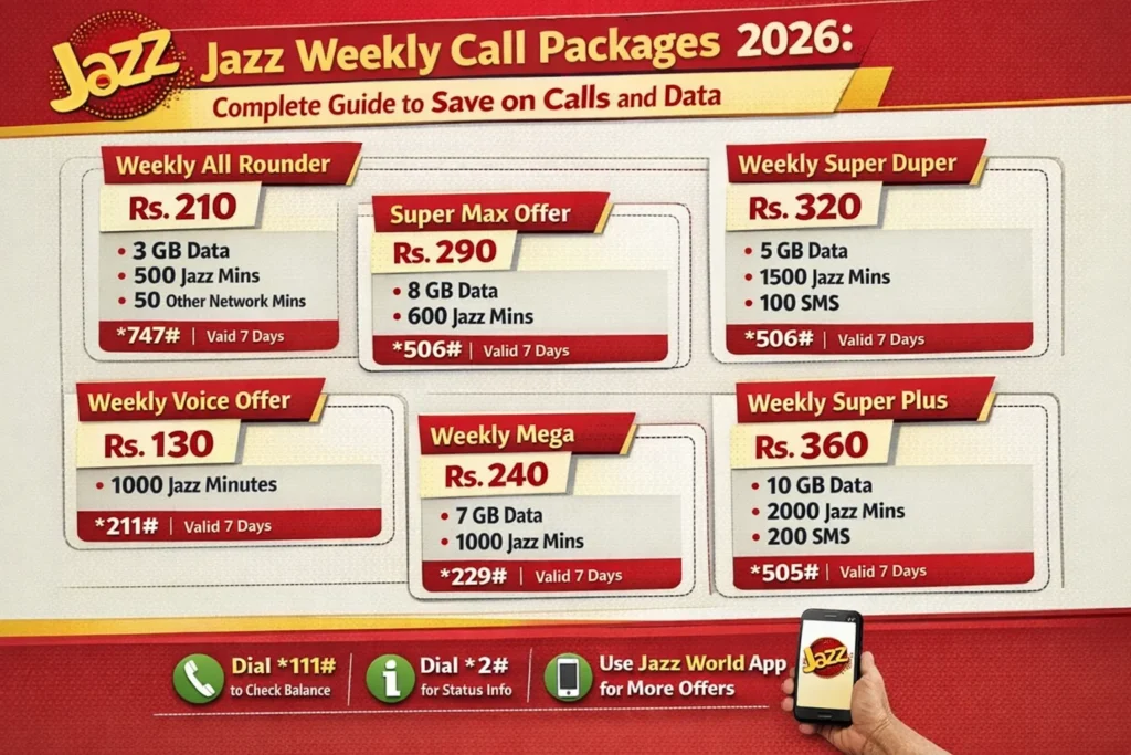 Jazz Weekly Call Packages 2026 Complete Guide to Save on Calls and Data