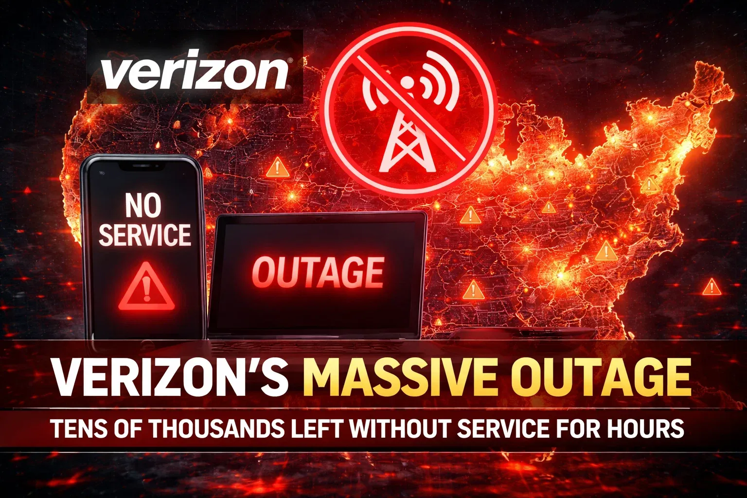 Verizon Massive Outage: Tens of Thousands Left Without Service for Hours