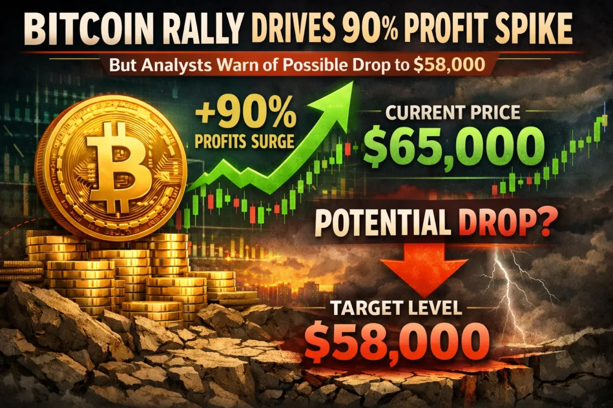 Bitcoin Rally Drives 90% Profit Spike, but Analysts Warn of Possible Drop to $58,000