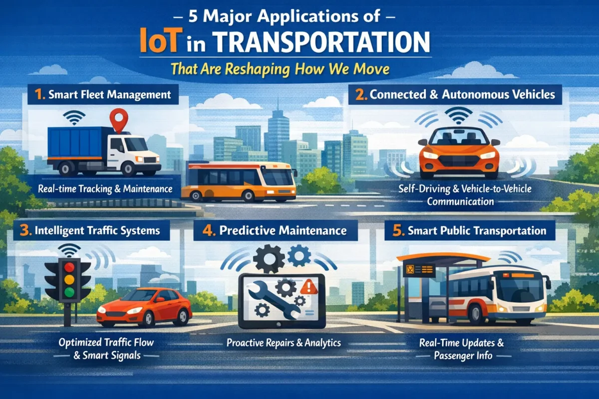 5 Major Applications of IoT in Transportation That Are Reshaping How We Move